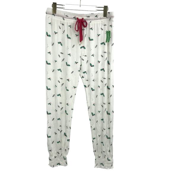 Honeydew Intimates Winter Breaker PJ Pants M Elastic Drawstring Waist Ivory - Picture 1 of 7